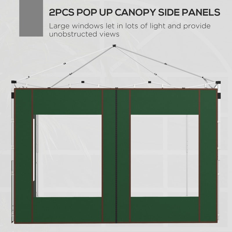 Outsunny Set of Two 295cm Replacement Canopy Walls - Green