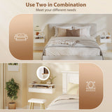 HOMCOM Set of Two Floating Bedside Tables - White