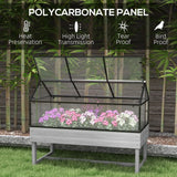 Outsunny 60 x 120cm Raised Garden Bed with Wooden Base - Grey