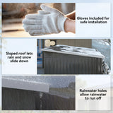 Outsunny 8.5 x 6ft Storage Shed Galvanised Steel Garden Shed, Metal Shed with Foundation Kit, Window, Lockable Wide Doors and Air Vents for Outdoor Patio, Dark Grey