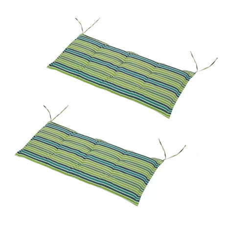 Outsunny Polyester Set Of 2 Swing Chair Cushion Green Stripes