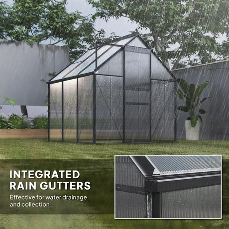 Outsunny 190 x 190cm Walk-In Polycarbonate Greenhouse