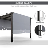 Outsunny 3 x 3(m) Outdoor Pergola, Garden Pergola Gazebo with Adjustable Canopy, Grey