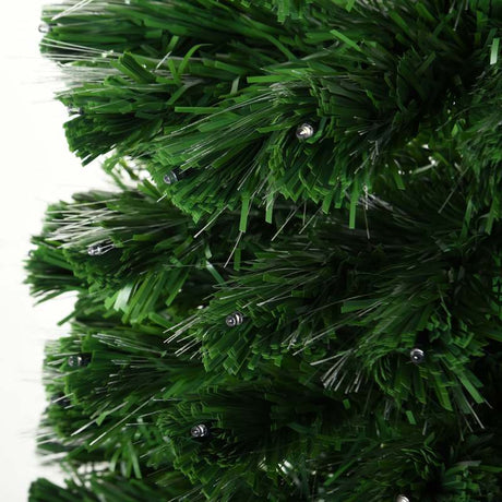 HOMCOM 5 Feet Prelit Artificial Christmas Tree with Multi-Coloured Fiber Optic LED Light, Holiday Home Xmas Decoration, Green