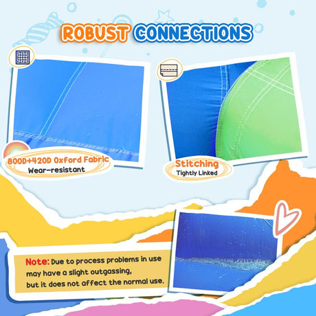 Outsunny Kids Inflatable Bouncy Castle Water Slide 6 in 1 Bounce House Jumping Castle Water Pool Gun Climbing Wall Basketball Hoop with Air Blower for Summer Playland