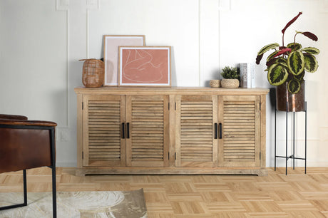 Giner and Colomer - 4-Door Solid Mango Wood Sideboard In Natural Finish