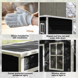 Outsunny 5' x 3' Garden Shed with Floor, Outdoor Storage Shed with Lockable Door, Window and Vent, Black