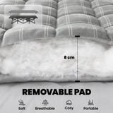 Outsunny Camping Cot with Soft Pad, 80cm Extra Wide Folding Cots with Side Pocket and Carry Bag, Grey