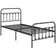 HOMCOM Single Minimalistic Metal Bed Frame - Black