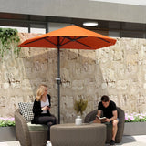 Outsunny 2m Half Parasol Umbrella - Orange