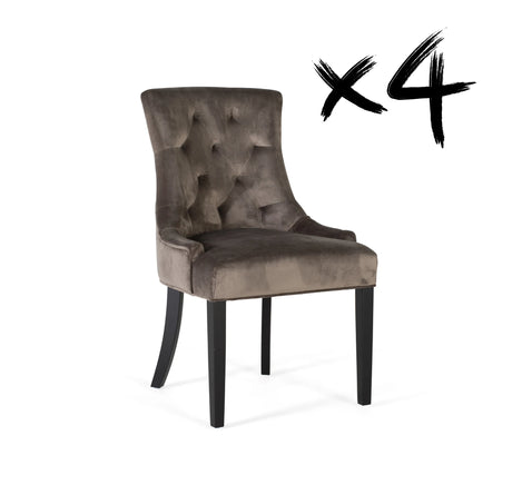 Giner and Colomer  Set Of 2 Chairs Upholstered In Velvet-Finish Polyester Fabric