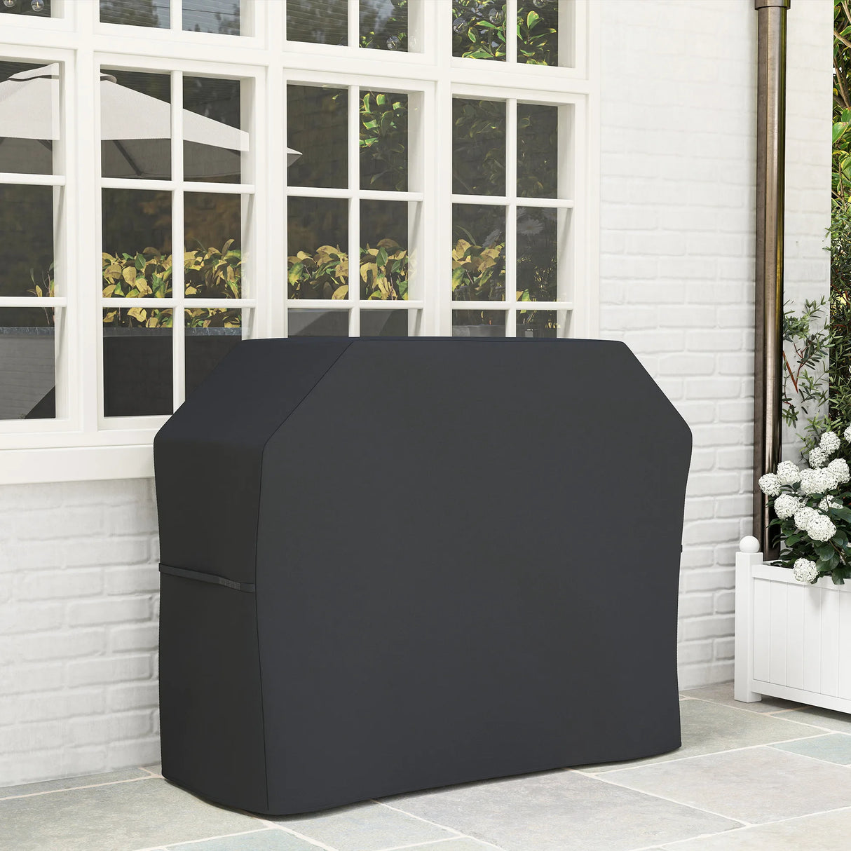 Outsunny 147 x 61cm Plastic Coated Protective Grill Cover - Black