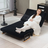 HOMCOM 4-in-1 Velvet-Feel Double Sofa Bed, with Pillows - Black