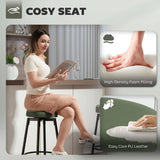 HOMCOM Set of Two Faux Leather Bar Stools - Green/Black