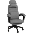 Vinsetto Linen-Look Office Chair, with 160° Reclining Back and Footrest - Grey