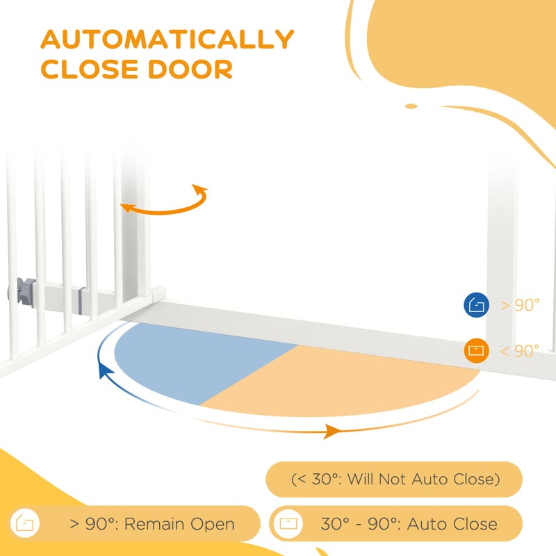 PawHut Pressure Fit Stair Gate, Dog Gate w/ Auto Closing Door for Small, Medium Dog, Easy Installation, for Width 74 to 100cm