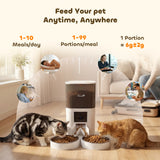 PawHut Automatic Cat Feeder for 2 Cats with HD Camera,2.4G & 5G WiFi Pet Food Dispenser 6L APP Control