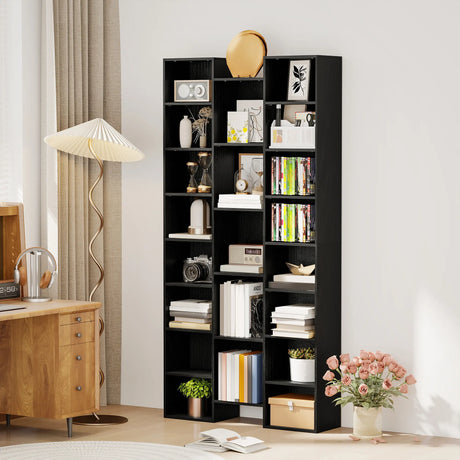 HOMCOM 21-Compartment Bookshelf - Black