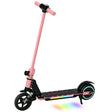 SPORTNOW Folding Electric Scooter for Kids Age 6-14 with Dual Brakes, Front Suspension, LED Colourful Lights and Display, 6.8kg Lightweight Aluminium E Scooter, Up to 14 KM/H & 6 KM, Pink