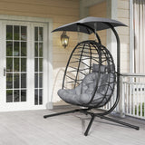 Outsunny Two-Seater Rattan Egg Chair - Black