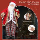 HOMCOM 4'6" Animated Santa Claus Figure, with Sound - Red