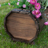 Outsunny 2PCs 56L Wooden Planter Box Flower Plant Pot Outdoor Flower Beds Plant Box with Solid Wood Carbonized Colour