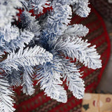 HOMCOM 5ft Flocked Artificial Christmas Tree with 450 Snow Frosted Tips, Metal Stand, Snowy Hinged Xmas Tree, Blue