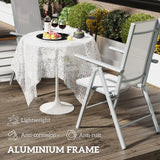 Outsunny Set of Two Aluminium Folding Chairs  - Light Grey