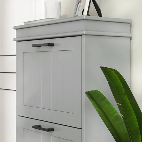 HOMCOM Three-Drawer Minimalistic Shoe Cabinet - Grey