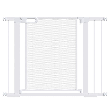 PawHut Pet Safety Gate, for Doorways, Staircases, Hallways, with Extensions Kit, 75-103cm - White