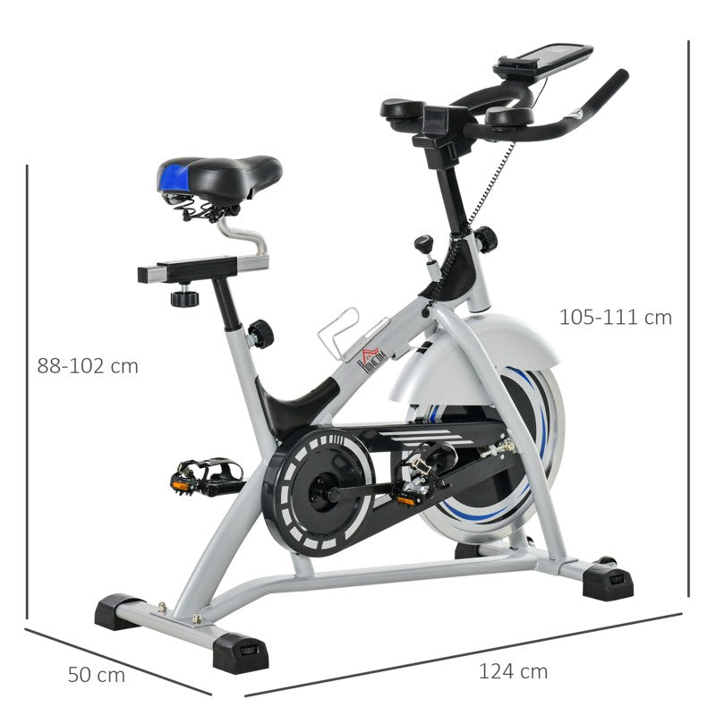 HOMCOM Indoor Cycling Exercise Bike with 397lbs Weight Capacity, Quiet Drive Fitness Stationary, 15KG Flywheel Cardio Workout Bicycle, Adjustable Seat& Resistance, w/LCD Monitor, Bottle Holder