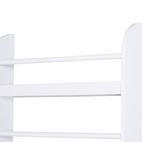 HOMCOM Bookcase, 4 Tier Wall Mounted Bookshelf, 15cm Depth Storage Shelving Rack for Bedroom Nursery Office Home, Accessories Supplies, White