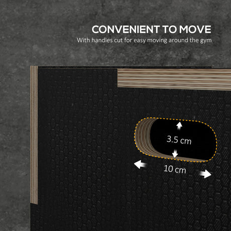 SPORTNOW Multi-Faceted Jump Box, Wooden Step Up Box, for Home, Gym, Exercise, Black