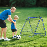 HOMCOM Double Sided Football Rebounder Net, Football Rebound Goal with Five Adjustable Angles, Blue
