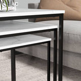 HOMCOM Three Nest of Tables, Marble Effect Finish