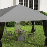 Outsunny 3 x 3 m Pop Up Gazebo, 420D Garden Tent Canopy with Removable Mesh Sidewall Netting, Carry Bag for Garden Patio Outdoor, Light Grey