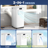 HOMCOM 8000 BTU Air Conditioning Unit, 3-in-1 Portable Air Conditioner, Dehumidifier, Cooling Fan with Remote Control, Digital Display, 2 Speeds, 24H Timer, Window Venting Kit, 18m2