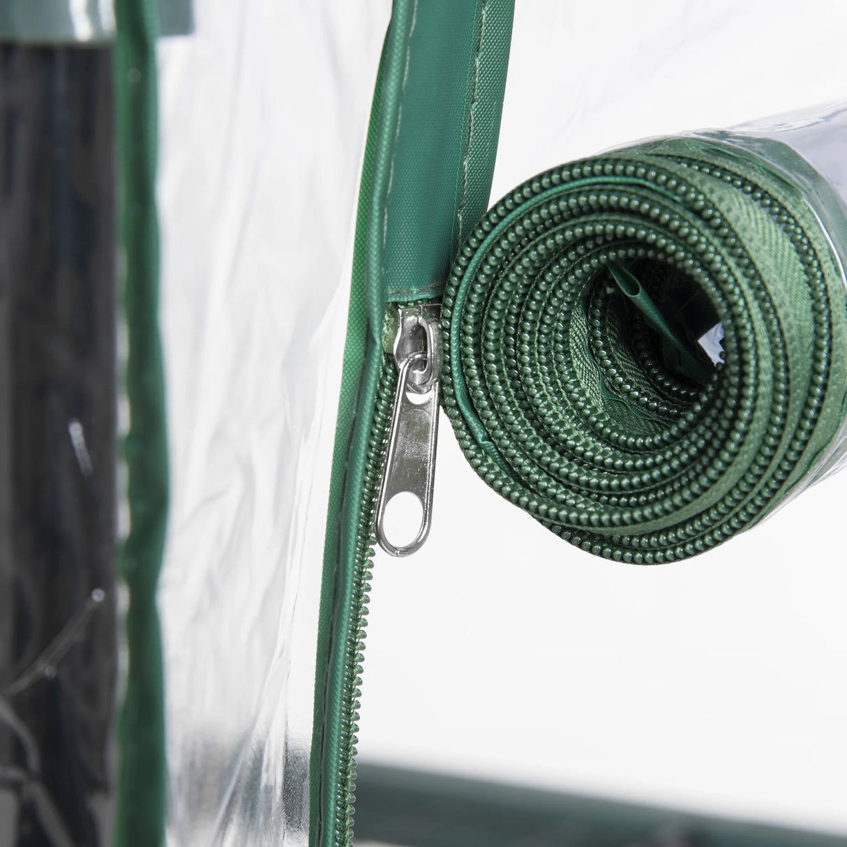 Outsunny 5 Tier Mini Greenhouse, Small Walk-in Greenhouse with Reinforced Plastic Cover, Garden Grow House with Roll Up Door and Shelves, 69 x 49 x 193cm, Green