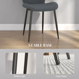 HOMCOM Set of Four Flannel Relaxed Tub Dining Chairs - Dark Grey