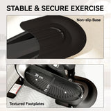 SPORTNOW Under Desk Elliptical Machine with LCD Monitor, 8 Adjustable Magnetic Resistances for 2-in-1 Seat & Stand Up Exercise