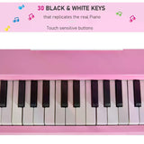 HOMCOM 30 Keys Mini Kids Piano for Child with Music Stand and Bench Best Gifts Toy