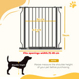 PawHut Extra Wide Dog Gate, with Door Pressure, for Doorways, Hallways, Staircases - Black