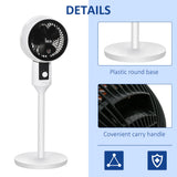 HOMCOM 9'' Air Circulator Fan 3 Speed, 70 Oscillation 90 Vertical Tilt, Carry Handle, Pedestal Fan, Pedestal Fan for Living Room, Bedroom, Office, White and Black
