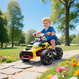 AIYAPLAY 12V Kids Electric Ride On Car with 3 Wheeler, MP3 Player, Horn, 2 Speeds, LED Lights for Boys & Girls Ages 3-8, Yellow