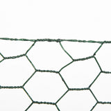 PawHut 1m x 25m Chicken Wire Mesh, Foldable PVC Coated Welded Garden Fence, Roll Poultry Netting, for Rabbits, Ducks, Geese - Dark Green