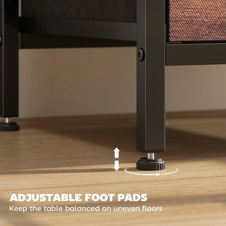 HOMCOM Bedside Table with Charging Station - Rustic Brown