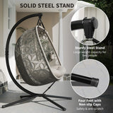 Outsunny Outdoor Double Hanging Chair with Cushion and Cup Holders, Sand Brown