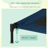 PawHut Raised Dog Bed Cat Elevated Lifted Puppy Pet Elevated Cot Portable Camping Basket  Blue (Medium)