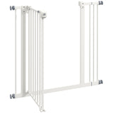 PawHut Metal 74-87cm Wide Adjustable Dog Gate White