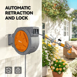 Outsunny Retractable Hose Reel Wall Mounted, 30+2m Garden Hose Pipe Reel with Lock, Auto Rewind, 7 in 1 Spray Nozzle, Includes Wall Fixings, 180 Swivel, Outdoor Watering, Orange
